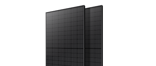 Two black solar panels